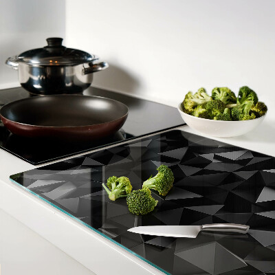 Snijplanken van glas Veelhoekige geometrie in zwarttinten