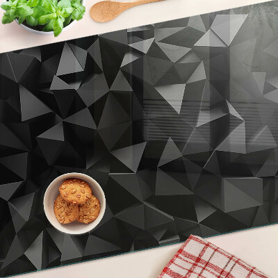 Snijplanken van glas Veelhoekige geometrie in zwarttinten