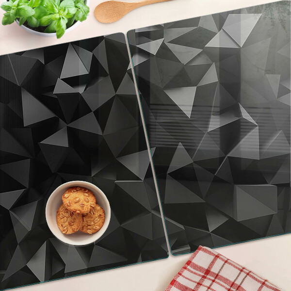 Snijplanken van glas Veelhoekige geometrie in zwarttinten