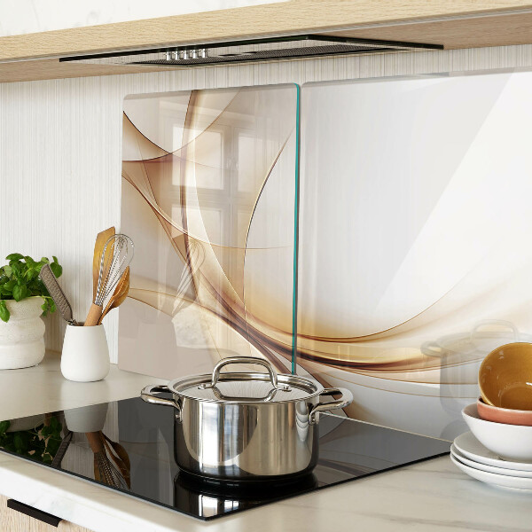 Glazen snijplanken Abstracte golven in beigetinten