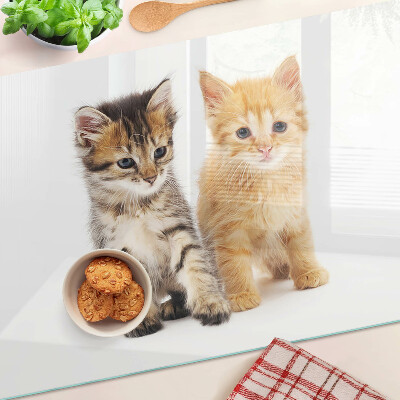 Glazen snijplanken Katten op een witte achtergrond