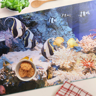 Snijplanken glas Onderwaterwereld met vissen