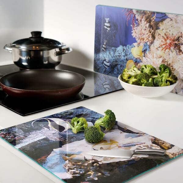 Snijplanken glas Onderwaterwereld met vissen