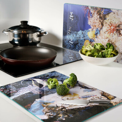 Snijplanken glas Onderwaterwereld met vissen