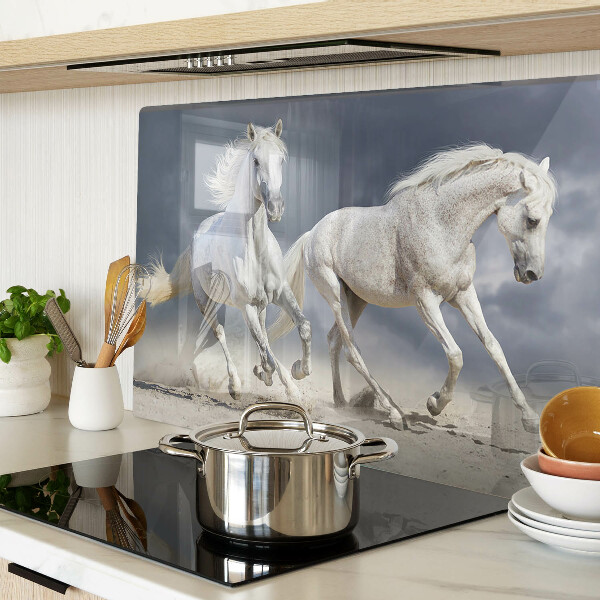 Glazen snijplanken Witte paarden op de vlucht