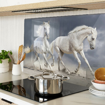 Glazen snijplanken Witte paarden op de vlucht