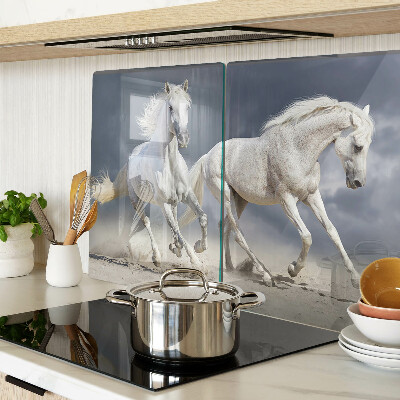 Glazen snijplanken Witte paarden op de vlucht