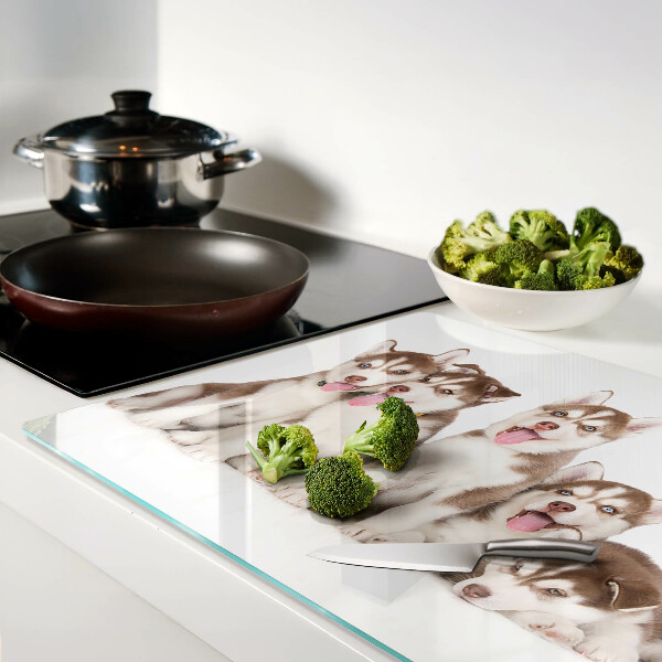 Snijplanken van glas Husky-puppy's