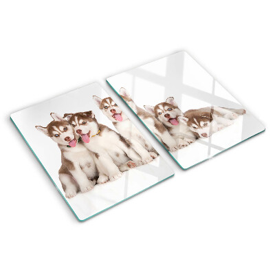 Snijplanken van glas Husky-puppy's