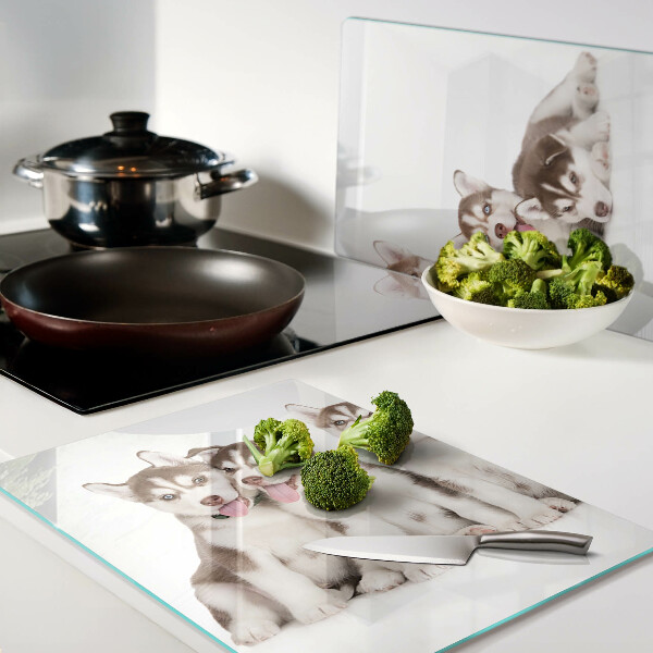 Snijplanken van glas Husky-puppy's