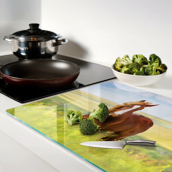 Snijplanken glas Een paard in de wei