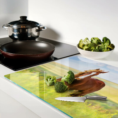 Snijplanken glas Een paard in de wei