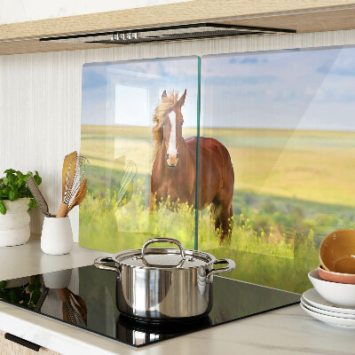 Snijplanken glas Een paard in de wei