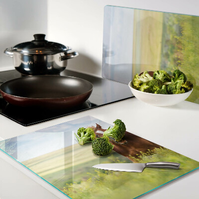 Snijplanken glas Een paard in de wei