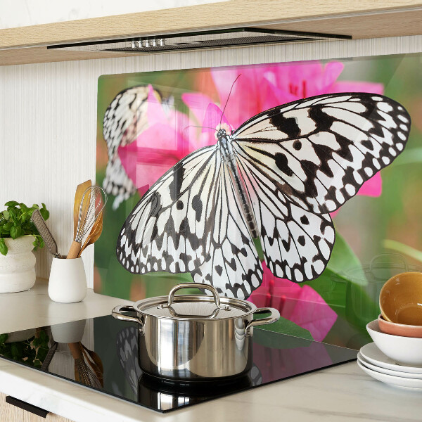 Snijplanken van glas Vlinder op bloemen