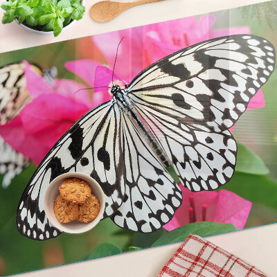 Snijplanken van glas Vlinder op bloemen
