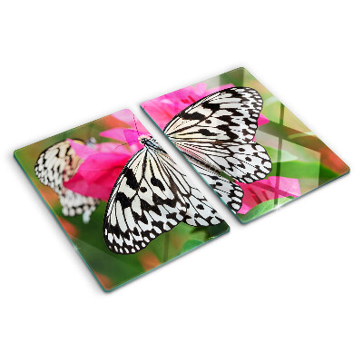 Snijplanken van glas Vlinder op bloemen
