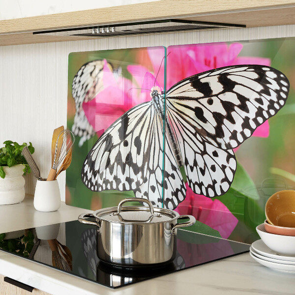 Snijplanken van glas Vlinder op bloemen