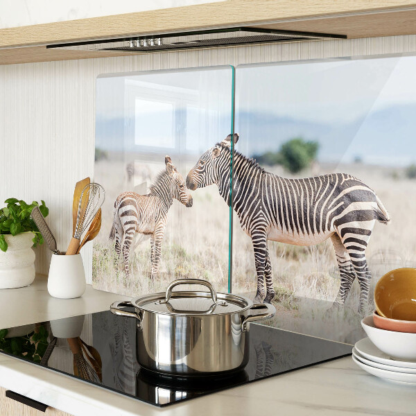 Snijplanken glas Zebra's in de wei