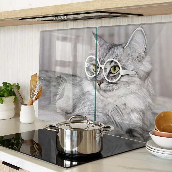 Glazen snijplanken Kat met bril