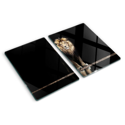 Snijplanken glas Leeuw op een donkere achtergrond