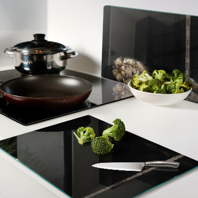 Snijplanken glas Leeuw op een donkere achtergrond