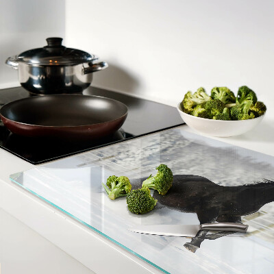 Glazen snijplanken Een paard in een winterlandschap