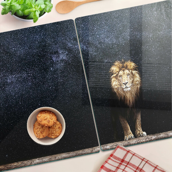 Glazen snijplanken De leeuw en de hemel vol sterren