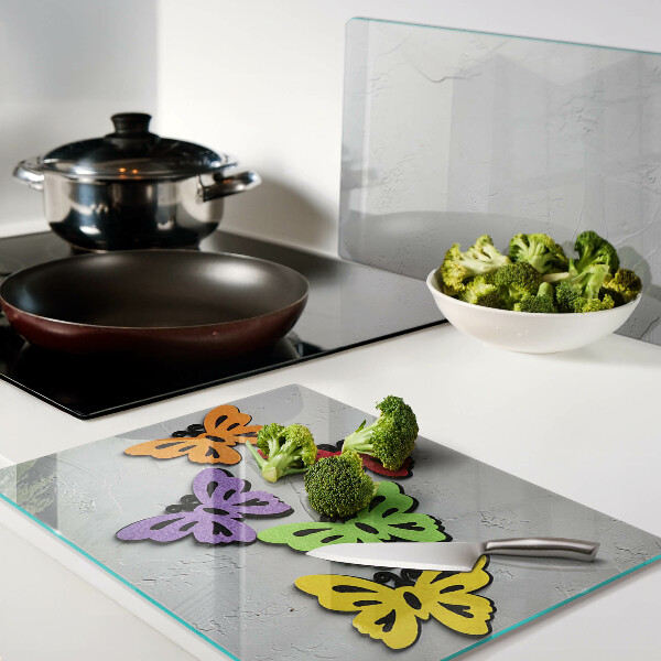 Glazen snijplanken Kleurrijk vlindermotief