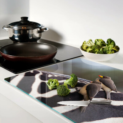 Glazen snijplanken Vogels op een zebra