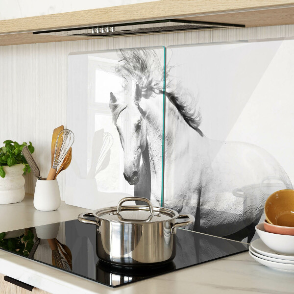 Snijplanken glas Paard in zwart-wit