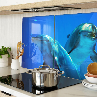 Snijplanken glas Dolfijnen in het water