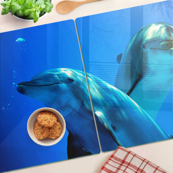 Snijplanken glas Dolfijnen in het water
