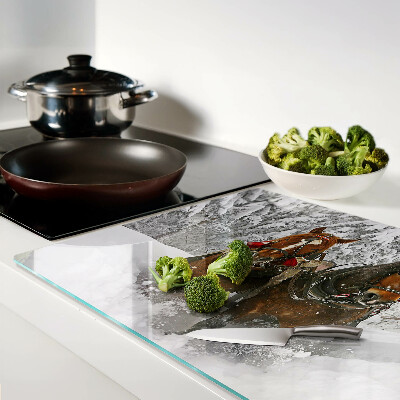 Snijplanken van glas Trekpaarden in de sneeuw