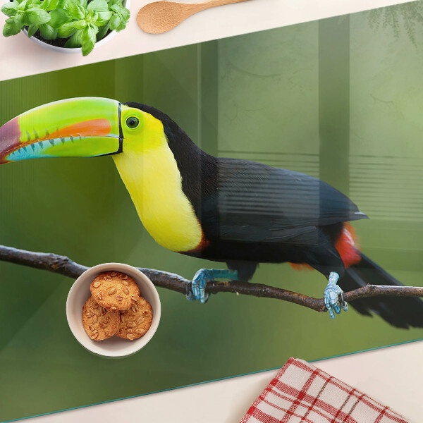 Snijplanken glas Toekan op een tak