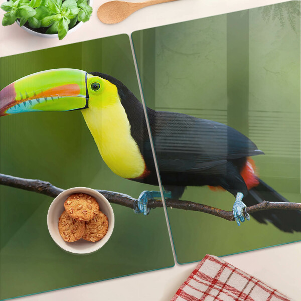 Snijplanken glas Toekan op een tak