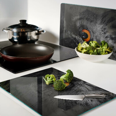 Snijplanken van glas Uil met oranje ogen