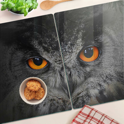 Snijplanken van glas Uil met oranje ogen