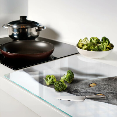 Snijplanken glas Een kat met gele ogen