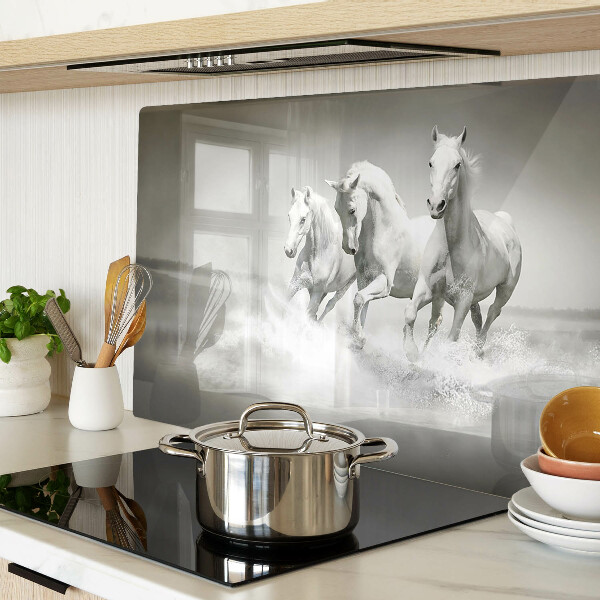 Glazen snijplanken Paarden in het water