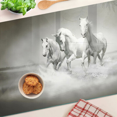 Glazen snijplanken Paarden in het water