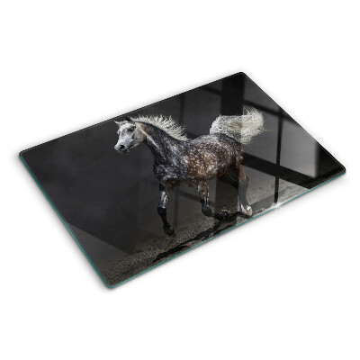 Snijplanken van glas Een gevlekt paard op de vlucht