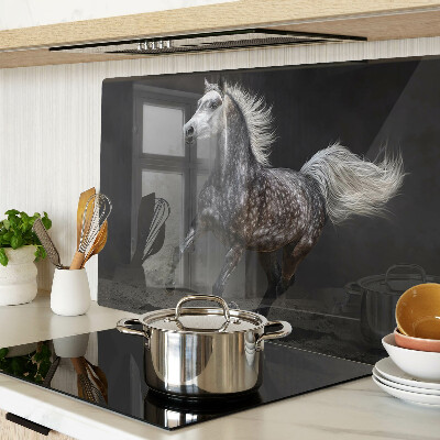 Snijplanken van glas Een gevlekt paard op de vlucht