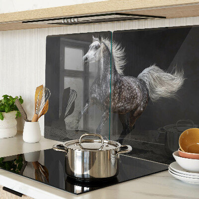 Snijplanken van glas Een gevlekt paard op de vlucht