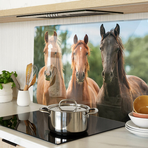 Snijplanken van glas Paarden in de natuur