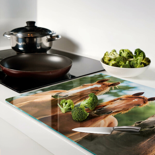 Snijplanken van glas Paarden in de natuur