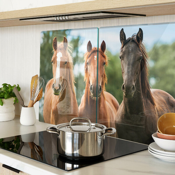 Snijplanken van glas Paarden in de natuur