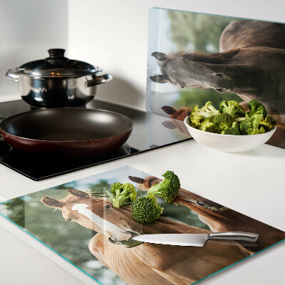 Snijplanken van glas Paarden in de natuur