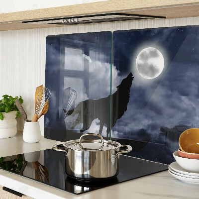 Snijplanken glas Wolf in het maanlicht