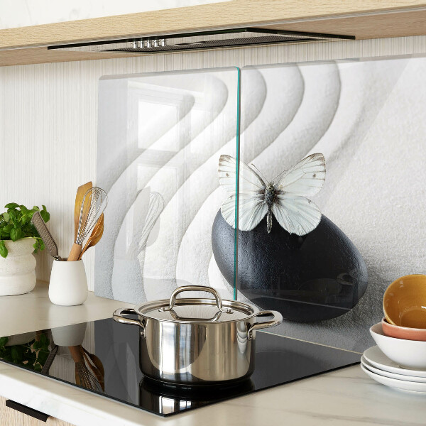 Glazen snijplanken Vlindermotief op steen